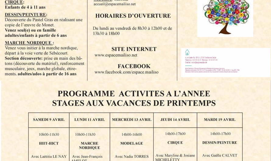 Stages des Activités à l’Année