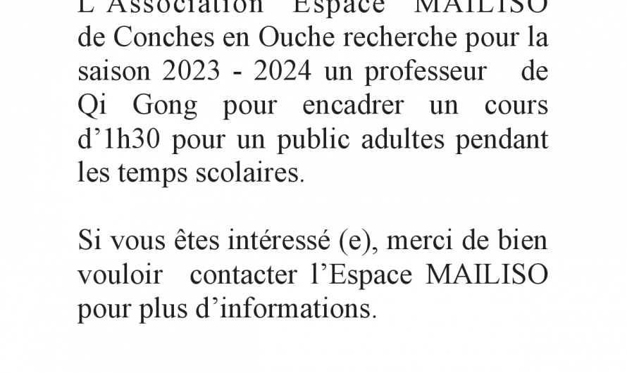 Recherche d’un/une professeur de QI Gong