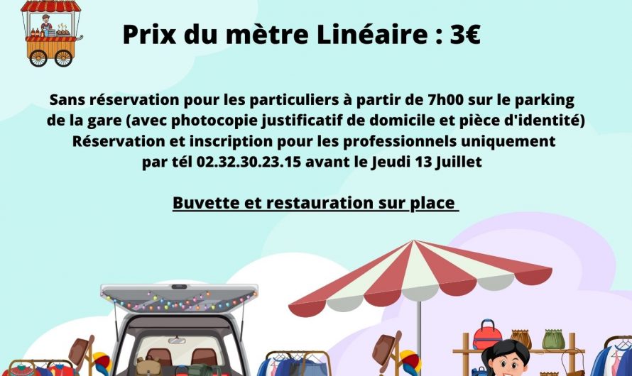 Foire à tout du 14 Juillet 2023