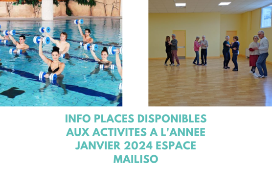 Info places disponibles aux activites