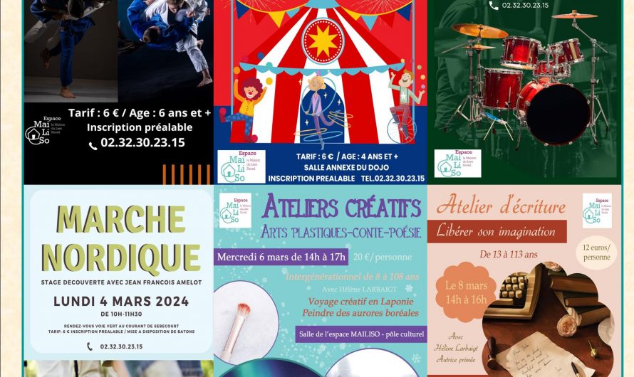 Programme Stages/Ateliers des vacances d’hiver 2024 Espace MaiLiSo