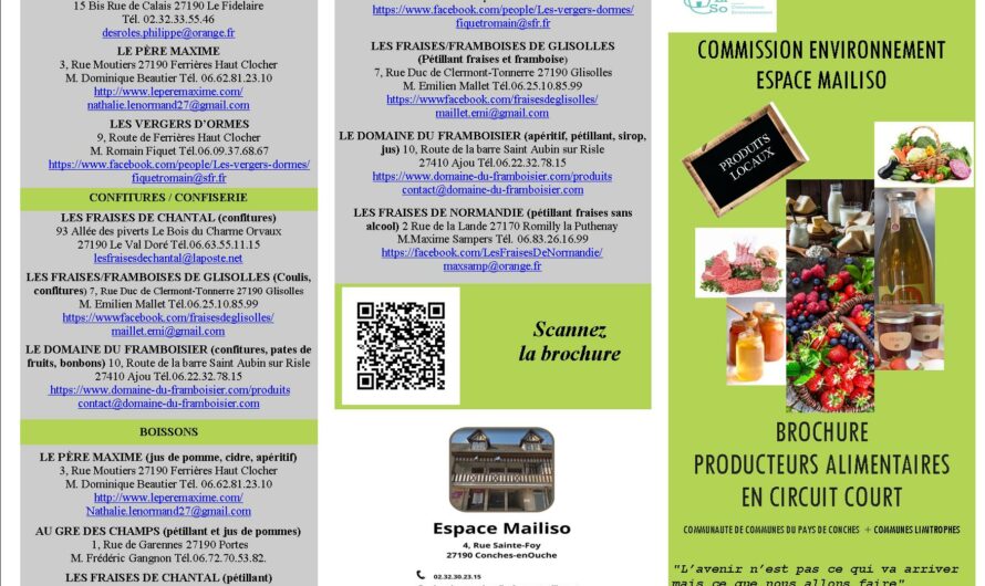 Actualisation de la brochure des producteurs alimentaires en circuit court Avril 2025