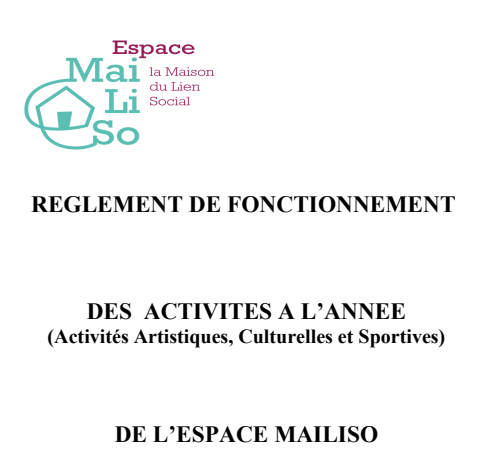 01 – Règlement de fonctionnement activités à l’année