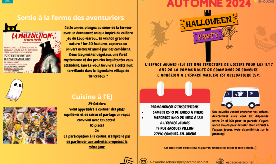 Le planning des vacances de la Toussaint est disponible !