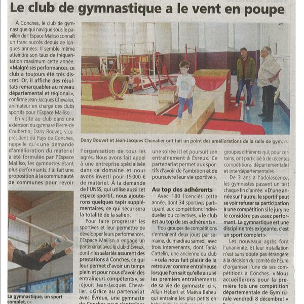 Le club de gymnastique a le vent en poupe